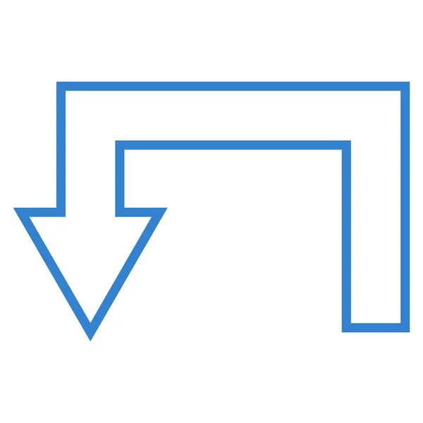 Icône vectorielle de contour de flèche retour — Image vectorielle