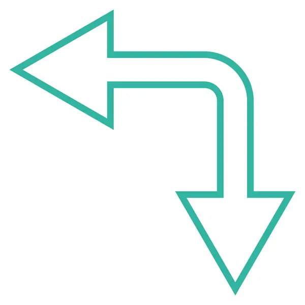 Auswahlpfeil links unten dünne Linie Vektor-Symbol — Stockvektor