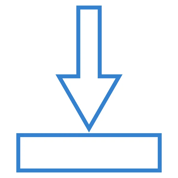 Empuje hacia abajo Esquema Vector icono — Archivo Imágenes Vectoriales