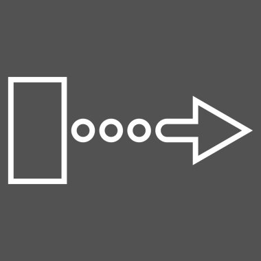 Çekme oku doğru anahat vektör simgesi