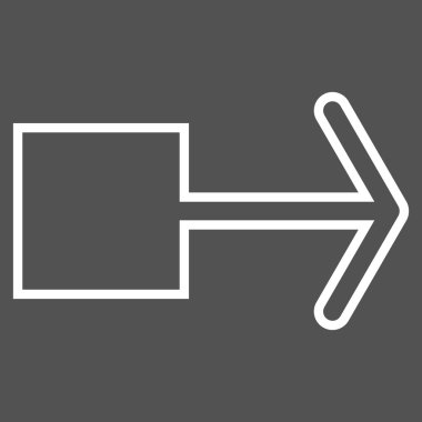 Çekme oku şu ince çizgi vektör simgesi