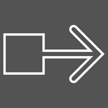 Çekme oku sağ kontur vektör simgesi