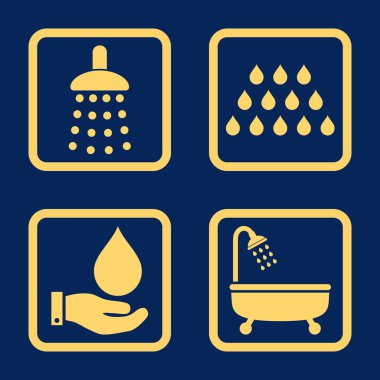 Duş düz kare vektör simgesi