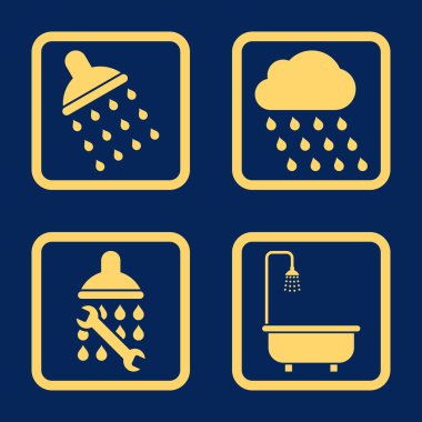 Duş düz kare vektör simgesi