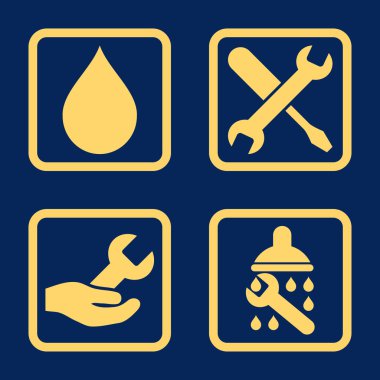 Duş düz kare vektör simgesi