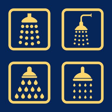 Duş düz kare vektör simgesi