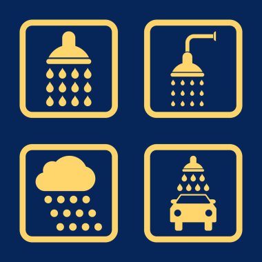 Duş düz kare vektör simgesi