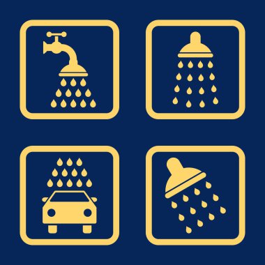 Duş düz kare vektör simgesi