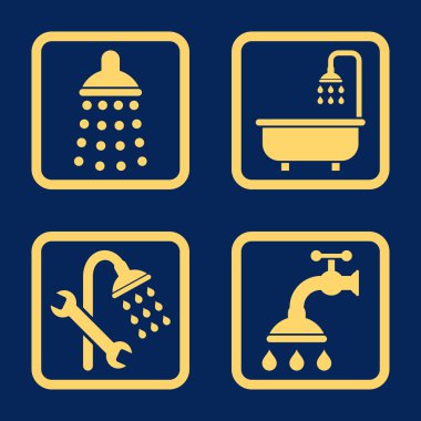 Duş düz kare vektör simgesi