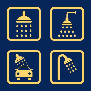 Duş düz kare vektör simgesi