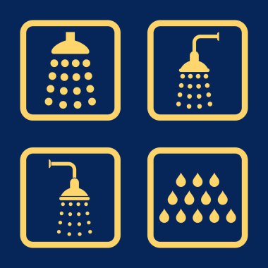 Duş düz kare vektör simgesi