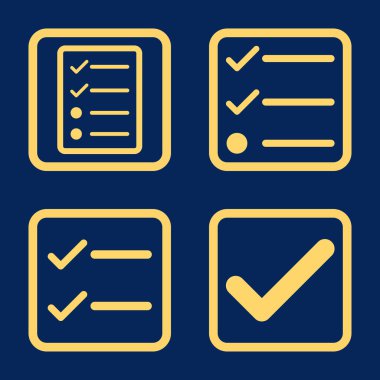 Geçerli düz kare vektör simgesi