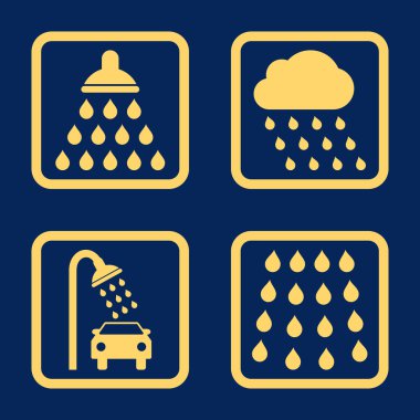 Duş düz kare vektör simgesi