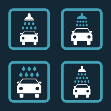 Carwash düz kare vektör simgesi