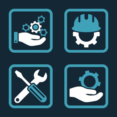 Geliştirme düz kare vektör simgesi