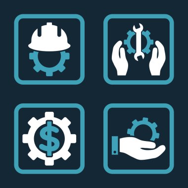 Geliştirme düz kare vektör simgesi