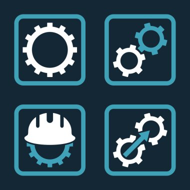 Geliştirme düz kare vektör simgesi