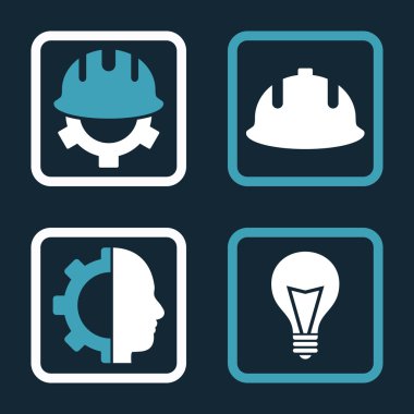 Geliştirme düz kare vektör simgesi