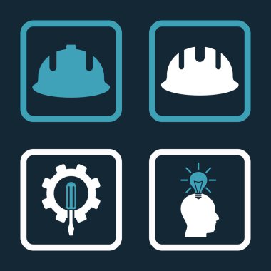 Geliştirme düz kare vektör simgesi