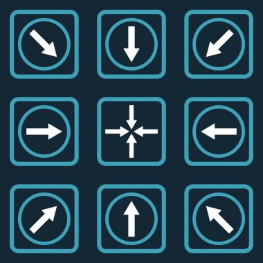 Yön okları düz kare vektör simgesi