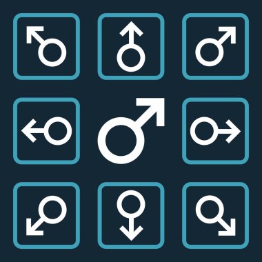 Yön düz kare vektör simgesi