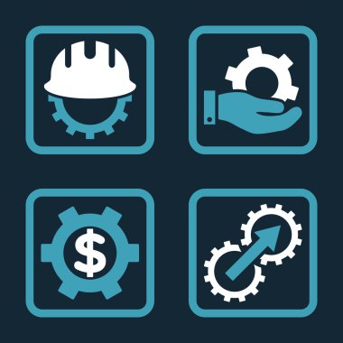 Geliştirme düz kare vektör simgesi