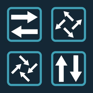Exchange oklar düz kare vektör simgesi
