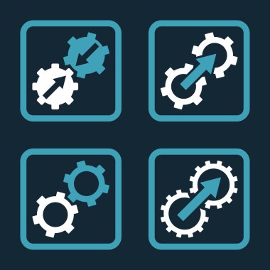 Entegrasyon vites düz kare vektör simgesi