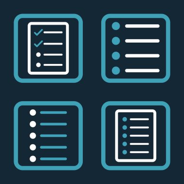 Liste öğeleri düz kare vektör simgesi