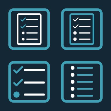 Liste öğeleri düz kare vektör simgesi