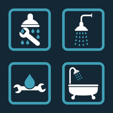 Sıhhi tesisat düz kare vektör simgesi