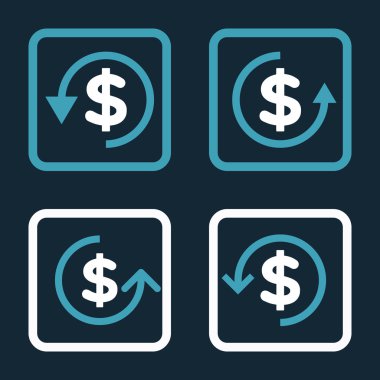 Düz kare vektör simge iade