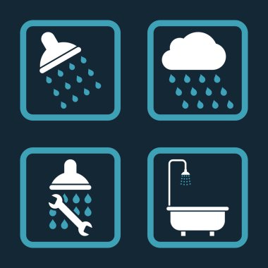 Duş düz kare vektör simgesi