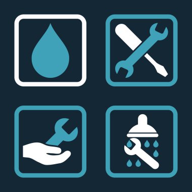 Duş düz kare vektör simgesi