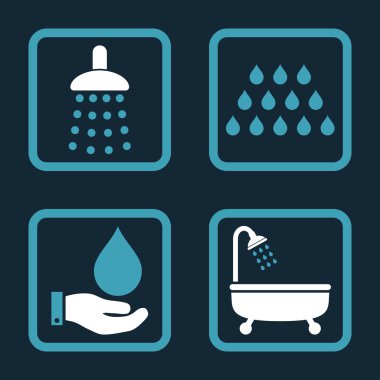 Duş düz kare vektör simgesi