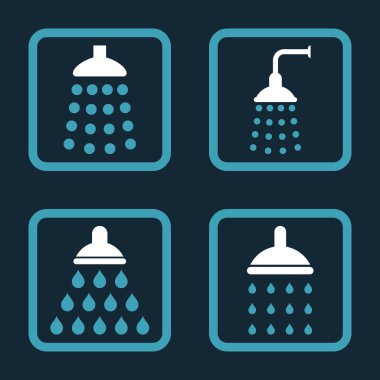 Duş düz kare vektör simgesi