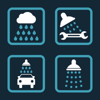 Duş düz kare vektör simgesi