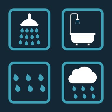 Duş düz kare vektör simgesi