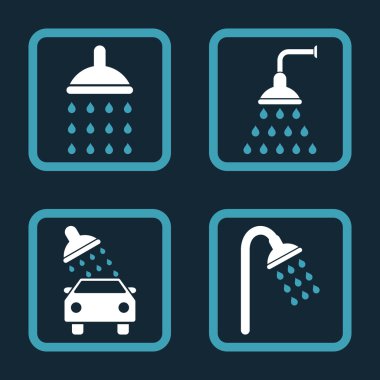 Duş düz kare vektör simgesi