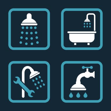 Duş düz kare vektör simgesi