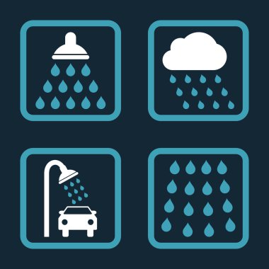 Duş düz kare vektör simgesi