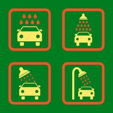 Araba duş düz kare vektör simgesi