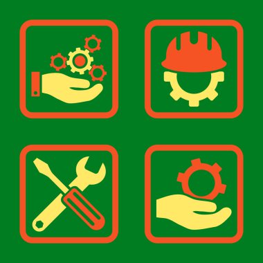 Geliştirme düz kare vektör simgesi