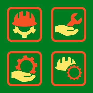 Geliştirme düz kare vektör simgesi