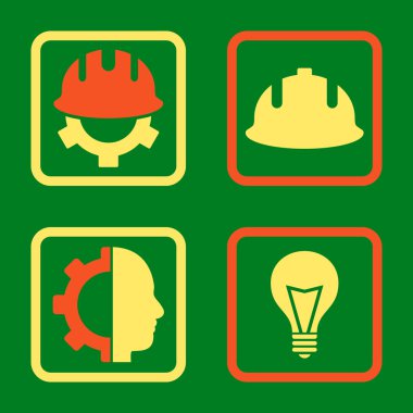 Geliştirme düz kare vektör simgesi