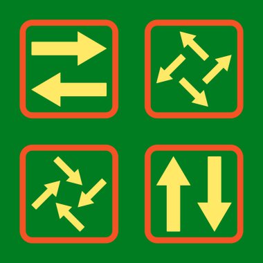 Exchange oklar düz kare vektör simgesi