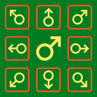 Yön düz kare vektör simgesi