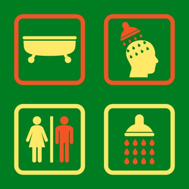 Sıhhi düz kare vektör simgesi