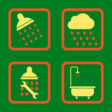 Duş düz kare vektör simgesi