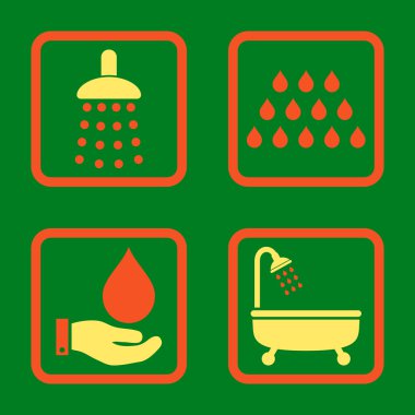 Duş düz kare vektör simgesi